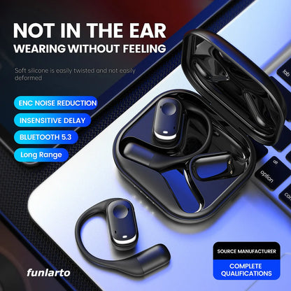 Ergonomic Open-Ear Earbuds with Secure Fit & Rich Sound