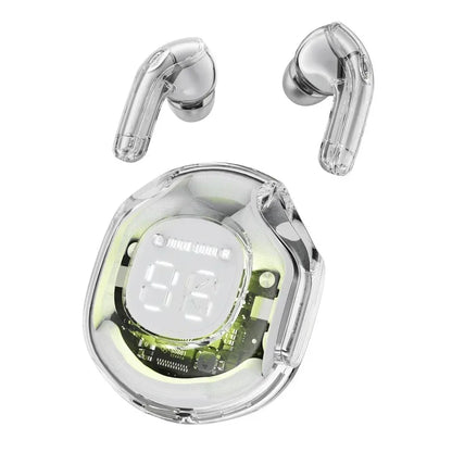 T8 PRO Wireless Earbuds - Transparent with LED Display